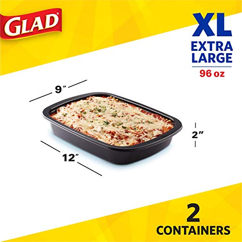 Glad OvenWare XL Rectangle Food Storage Containers, (96 Oz) Extra