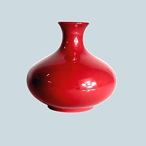 Diligent Farmer 4.4" red Ceramic Vases Small Porcelain Flower Porcelain Flower Decoration Home Office Decoration (Small)