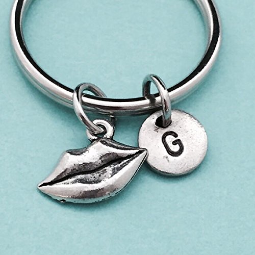 Lips keychain, lips charm, kiss keychain, personalized