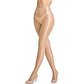 LABELLA 80D Super Glossy Pantyhose for Women,Shiny Oil Jazz Tights，All Day Comfort,S-Queen2