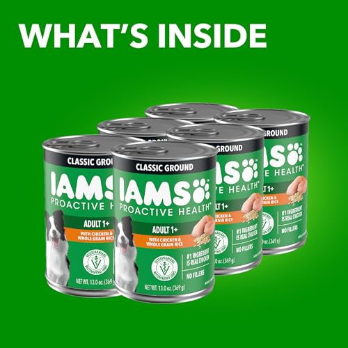 IAMS PROACTIVE HEALTH ADULT WET DOG FOOD CLASSIC GROUND WITH CHICKEN AND RICE, 13 OZ. CANS (6 COUNT, PACK OF 1)