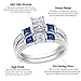 Wuziwen Engagement Wedding Rings Set for Women Created Blue Sapphire Cz Sterling Silver Size 5-10