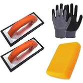 Tile Trowel Set &ndash; 2 Pack 9x4 Grout Float with EVA Rubber Foam Pad, Aluminum Back Plate, Masonry Trowel for Tile Installation, Grouting and Flooring