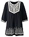 Lanmo Women Embroidery Peasant Tops Summer Dressy Shirt