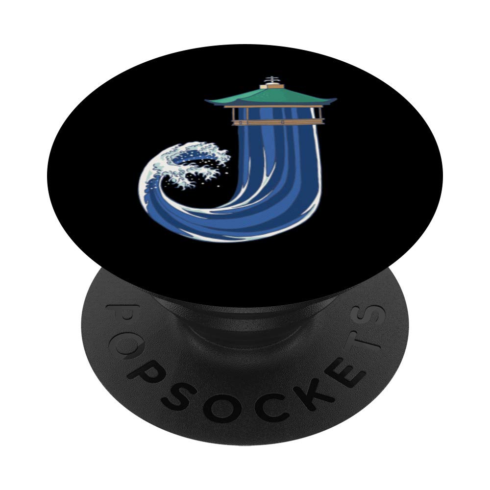 Wave Temple Water Elements God Buddhism Religion Gift PopSockets PopGrip: Swappable Grip for Phones & Tablets