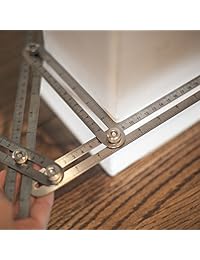 Pro Series multiángulo regla de medición: Herramienta De Plantilla De Metal ajustable de acero inoxidable fácil buscador de ángulo   PREMIUM grado   Pro gratis carcasa rígida y lápiz incluido