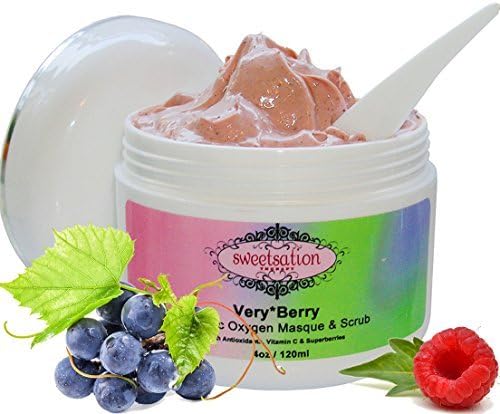 Very*Berry Organic Oxygen Masque & Scrub with Antioxidants, Vitamin C & Superberries, 120 ml by Sweetsation Therapy
