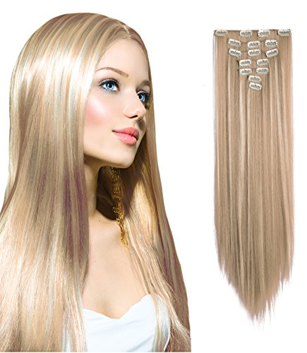 OneDor 24 Straight Full Head Clip in Synthetic Hair Extensions 7pcs 140g (27XH613) OneDor 24" Straight Full Head Clip in Synthetic Hair Extensions 7pcs 140g (27XH613)