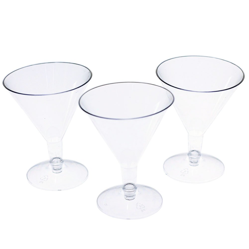 Exquisite Plastic Martini Glasses 5 Oz. Crystal Clear Disposable Martini Glasses With Stem