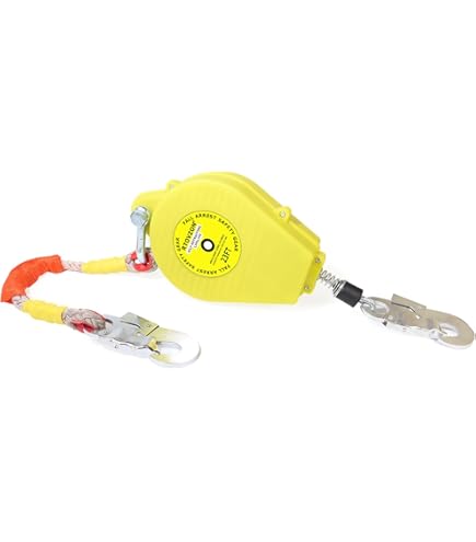 23ft Self-Retracting Lifeline For Fall Protection – 330LBS Capacity, Heavy-Duty Retractable Safety Lanyard With Aluminum Housing & Self-Locking Hooks For Roofing, Construction, And Tower Crane Work