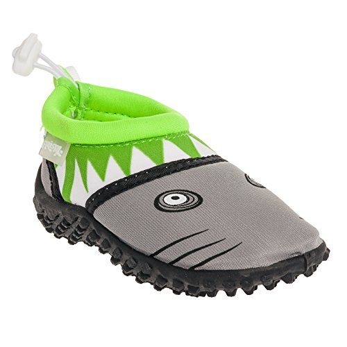 Frisky Shoes Little Boys Toddler Shark Aqua Shoes (7 M US