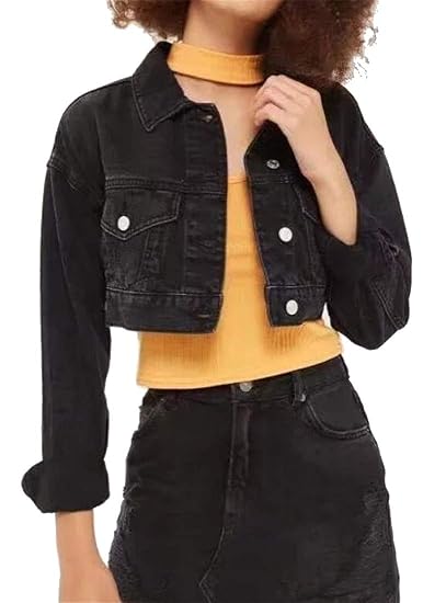 short denim jacket black