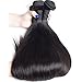 Perstar Hair Brazilian Straight Virgin Hair with Closure 3 Bundles with lace closure 7A grade Human hair bundles with free part lace closure (22 24 26+ 20 free part, Natural Color)