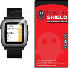 Pebble Time Screen Protector [6-PACK], Spectre Shield Full Coverage Screen HD Clear Film Anti-Bubble [Lifetime Replacements]