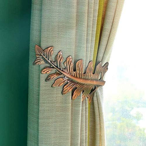 Curtain Holdbacks,Large Antique Leaf Design Curtain Drapery Holdbacks,U