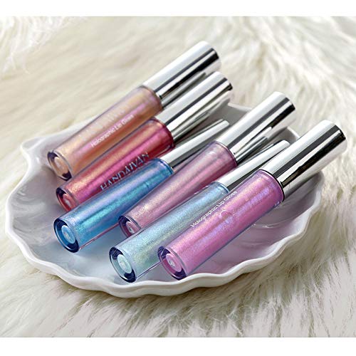 Glitter Liquid Lipsticks Set of 6 Diamond Shimmer Metallic Lipstick Waterproof Long Lasting Shinning Iridescent Mermaid Shimmer Lip Gloss Face Eye Cosmetic Glow Shimmer Makeup Kit (6 Pcs) - Thumbnail 6