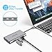 EKSA USB C Hub Adapter, EKSA 10 in 1 USB Type C Adapter Dock with 3 USB 3.0 Port, 4K HDMI, 1080P VGA, RJ45 Gigabit Ethernet, 3.5mm Audio Output, SD/TF Card Reader and USB Type-C PD Charger，Gray