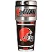 NFL Cleveland Browns Metallic Travel Tumbler, Stainless Steel and Black Vinyl, 16-Ounce