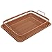 Multi-Purpose Crisper Basket & Tray for Oven, Stovetop, Grill, Works as Air Fryer and Griddle, Excellent for Frozen Foods, Copper Colored, by California Home Goods