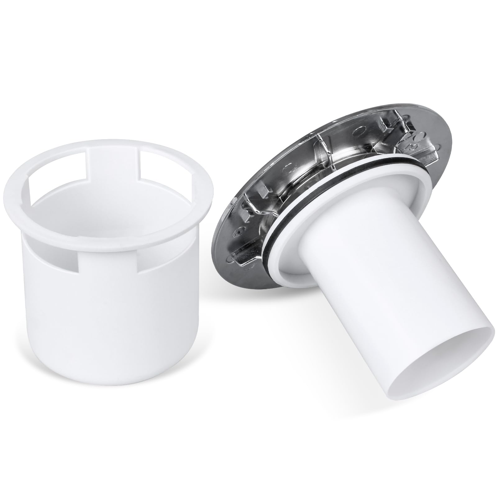 SEGNAYEN Shower Drain Cover Replacement, 115mm Shower Trap Cover, Chrome Shower Plughole Cover, Fast Flow Shower Waste Trap Cover Insert, Bathroom Shower Tray Drain Cover for 90mm Drain Outlet