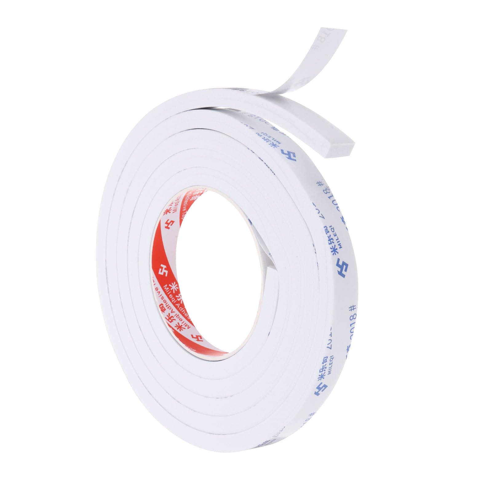 PATIKIL 2m/6.6ft Sealing Foam Tape, 1.5cm Wide 10mm Thick Single Sided Weather Stripping Door Seal Strip for Window Door Insulation, White