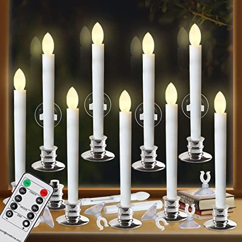 Window Candles with Remote Timers 10PCS Battery Operated Flickering