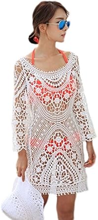 cream lace beach cover up
