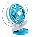 Oct17 Portable Stroller Fan Rechargeable Battery USB Mini Battery Operated Clip on Mini Desk Fan For Home Office Baby Stroller Car Laptop Study Table Gym Camping Tent - Blue