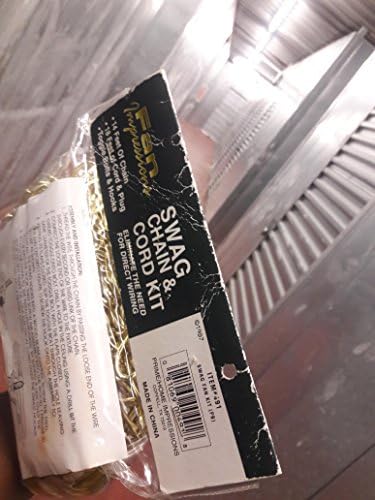 Fan Impressions Gold Swag Chain and Cord Kit, 1997: 14 FT of Chain, 18 FT of Cord and plug, Toggle bolts and hooks