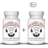 Beardilizer ® - #1 Facial Hair and Beard Growth Complex for Men - 90 Capsules Powerful Nutrients Blend - Value Packs (2)