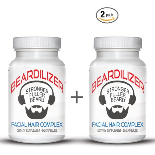 Beardilizer ® - #1 Facial Hair and Beard Growth Complex for Men - 90 Capsules Powerful Nutrients Blend - VALUE PACKS (2) Beardilizer ® - #1 Facial Hair and Beard Growth Complex for Men - 90 Capsules Powerful Nutrients Blend - VALUE PACKS (2)