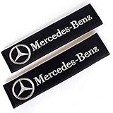 Fitracker 1 Pair Car Seat Belt Shoulder Pads Embroidery Strap Covers Cushion for Mercedes Benz