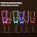 Signstek 6 Set LED Light Wine Flute Light Up Liquid Activated Champagne Glasses