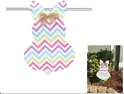Easter Garden Flag Easter Bunny Flag Double Sided Canvas Yard Flag for Easter Decoration