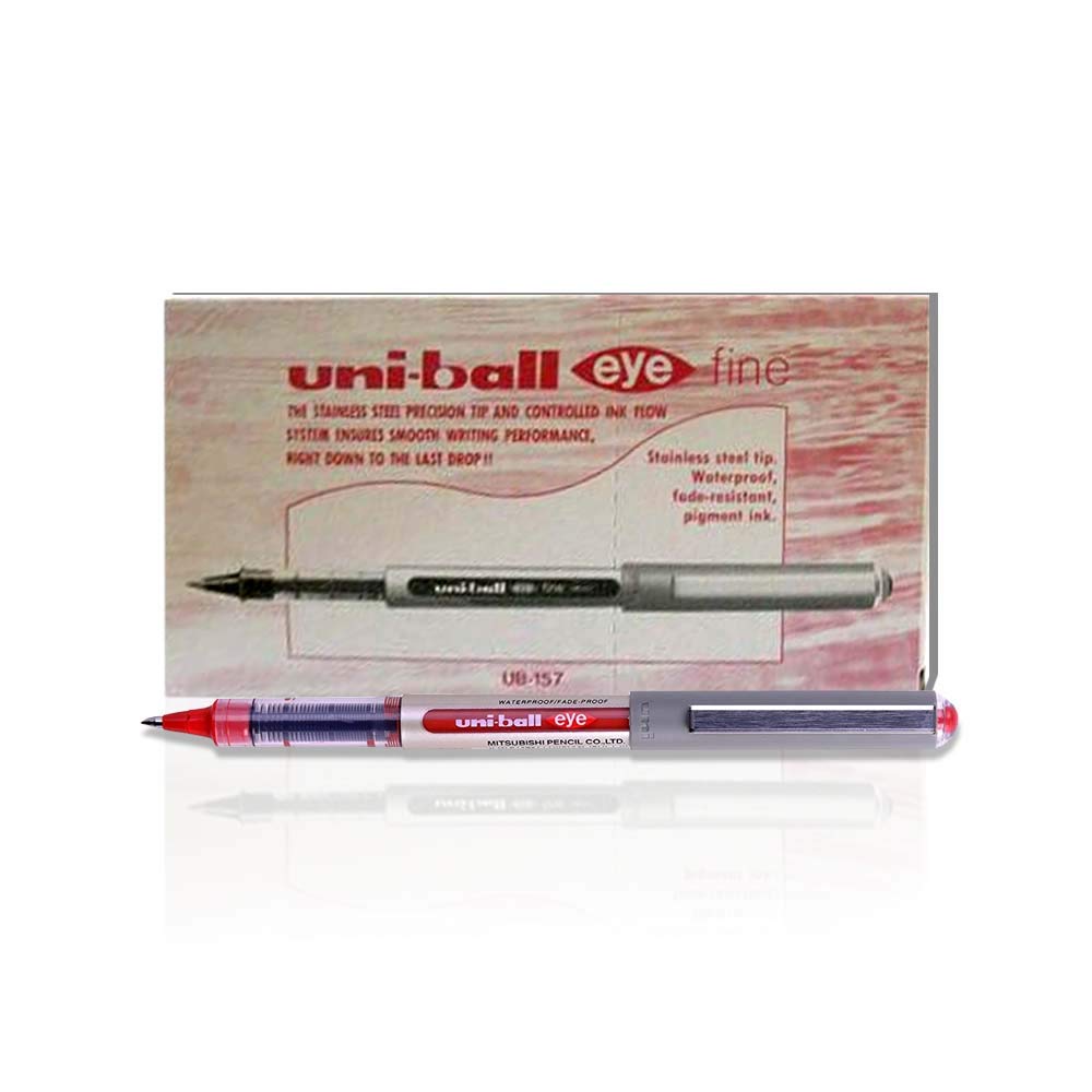 Uni-Ball UB-157 Eye Fine Rollerball Pen - Red (Pack of 12)