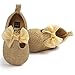 Voberry Toddler Baby Girls Boy's Sneaker Moccasins Anti-slip Soft Sole Bow Shoes (0~6Month, Gold)