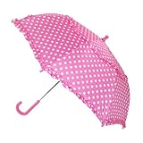 iRain Kids Hook Handle Ruffled Polka Dot Umbrella