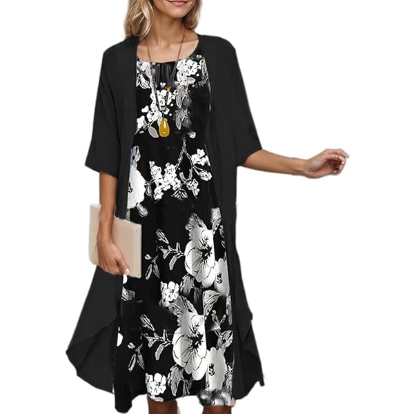 2 piece dress set older ladies Amazon.com: Summer Two Piece Dresses for Older Women Wedding Flowy Cocktail  Formal Clothes Floral Print Casual Loose Clothes Church Dresses for Elderly  Women : Clothing, Shoes & Jewelry