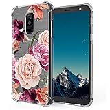 LUOLNH Galaxy A6 Plus 2018 Case,Samsung Galaxy A6 Plus 2018 Case with Flower,Slim Shockproof Clear Floral Pattern Soft Flexible TPU Back Cover for Samsung Galaxy A6 Plus 2018(Purple)