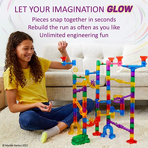 Marble Genius Marble Glow Run Race Track Set Glow in The Dark (115 pcs