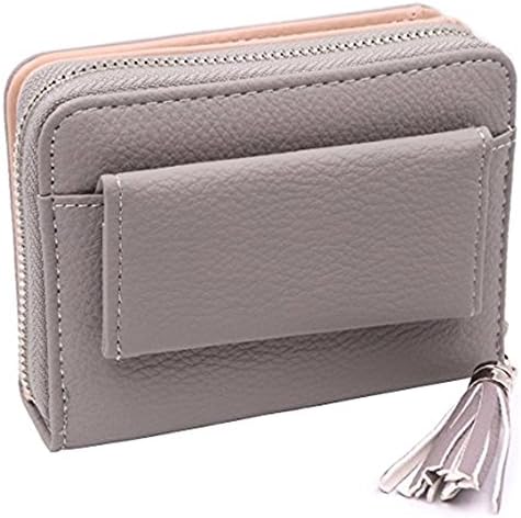 Women's RFID Blocking PU Leather Wallet Card Holder Organizer Girls Small Cute Coin Purse with ID Window