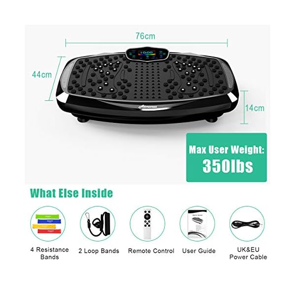 Atmonas-Oversized-Vibration-Plate-with-Bluetooth-Speaker-5-Program-Modes-199-Levels-2-Loop-Bands-Vibration-Fitness-Trainer-For-Home-Fitness-Weight-Loss-Shaping-350lb-Max-Load Atmonas Oversized Vibration Plate with Bluetooth Speaker, 5 Program Modes, 199 Levels, 2 Loop Bands, Vibration Fitness…