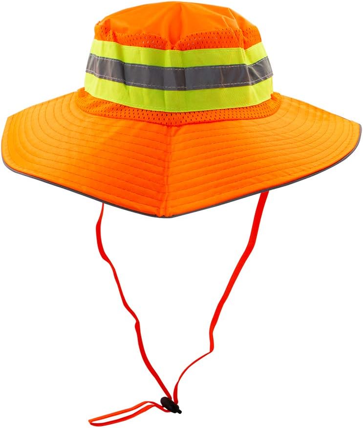 ROCKLINE Reflective Safety Bucket Cooling Ranger Hat Adjustable High Visibility Protective Boonie - Orange
