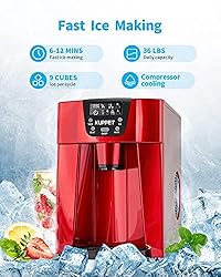 KUPPET 2 in 1 Countertop Ice Maker Water