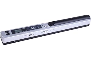 AOZBZ Portable Document Scanner - 900DPI Handheld Portable Scanner Image Scanner Scanning Wand A4 Colour Photo Mobile Scanner Handy Scan, JPG/PDF Format, with 16G SD Card (Silver)