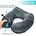 Purefly Inflatable Travel Pillow Soft Velvet Neck Support Pillows for Airplanes Car and Home Washable Cover with Portable Pack sack