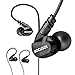 ROCUSO Noise-Isolating Musician's in Ear Monitor, Wired Over Ear Headphones with Microphone,Sport Earbuds for Running,Jogging,Gym,Compatible with iPhone, Cell Phones,Computers (Black)