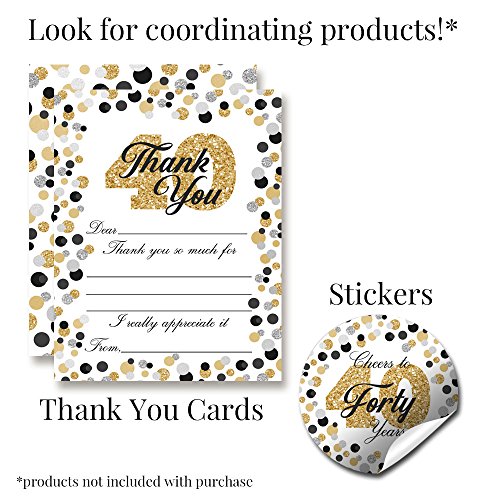 Confetti-Polka-Dot-40th-Birthday-Party-Invitations-20-5x7-Fill-In-Cards-with-Twenty-White-Envelopes-by-AmandaCreation