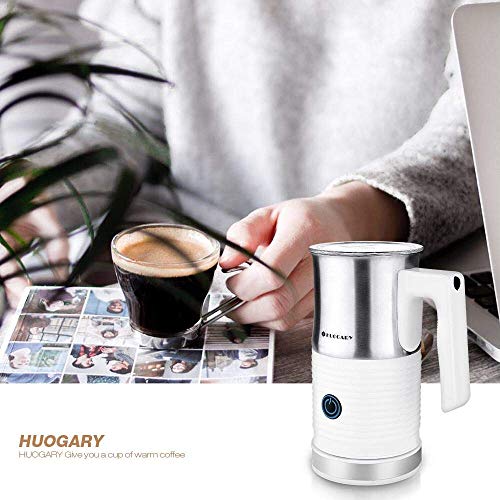 Huogary Milk Frother Electric, Stainless Steel Milk Steamer and Frother with Hot or Cold Milk Foam, Automatic Milk Warmer (N9-NEW VERSION)