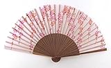 DawningView Japanese Handheld Folding Fan, Cherry Blossoms Cascade HF94 (Pink)